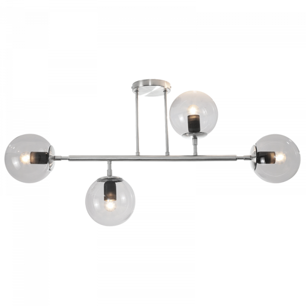 Bright Star Lighting CF561/4 SATIN Satin Chrome Ceiling Fitting with Clear Glass
