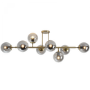 Bright Star Lighting CF562/8 GD/SM Satin Gold Metal Ceiling Fitting with Smoke Colour Glass