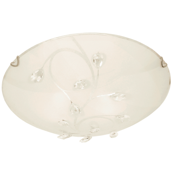 Bright Star Lighting CF631 SMALL Frosted Patterned Glass Fitting with Clear Acrylic Crystals