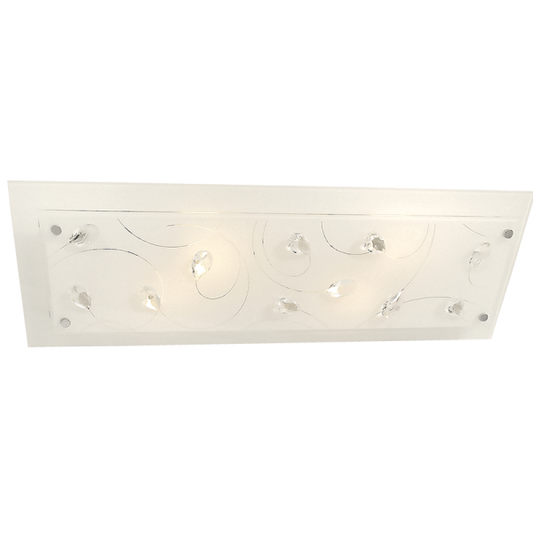 Bright Star CF634/4 WHITE WH PATTERN GLS ACRYLIC CRYSTAL 4X60W ES 200X600MM