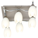 Bright Star Lighting CF702/6 POL/CHR Satin Chrome and Polished Chrome Base Fitting with White Tulip Glass