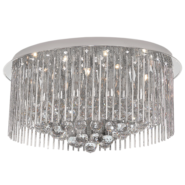 Bright Star Lighting CF721/10 +LED Polished Chrome Flush Mount Ceiling Fitting with Glass and Crystals