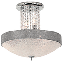 Bright Star Lighting CF722/5 CHROME Polished Chrome Fitting with Stippled Glass and Clear Acrylic Crystals