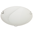 Bright Star Lighting CF724 SMALL LED Ceiling Fitting with Metal Base Patterned Frosted Glass and Chrome Clips