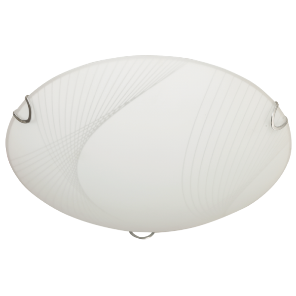 Bright Star Lighting CF724 SMALL LED Ceiling Fitting with Metal Base Patterned Frosted Glass and Chrome Clips