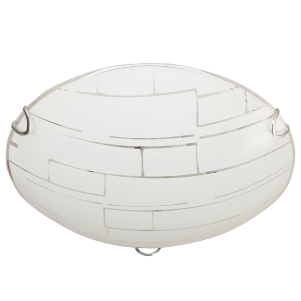 Bright Star Lighting CF725 LARGE LED Ceiling Fitting with Metal Base Patterned Frosted Glass and Chrome Clips