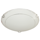 Bright Star Lighting CF726 LARGE LED Ceiling Fitting with Metal Base Patterned Frosted Glass and Chrome Clips