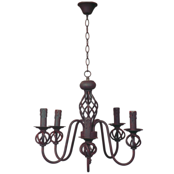 Bright Star Lighting CH065/5 RUST Wrought Iron Chandelier