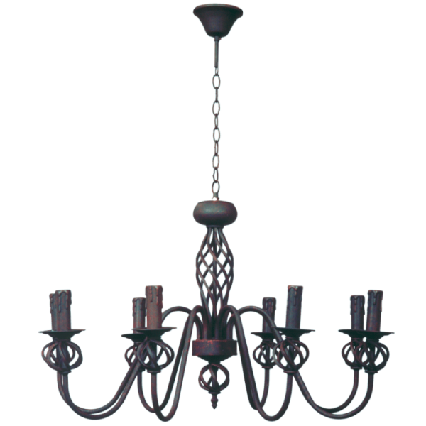 Bright Star Lighting CH065/8 RUST Wrought Iron Chandelier