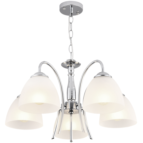 Bright Star CH079/5 CHROME POLISHED CHR FROSTED GLASS 5X60W ES