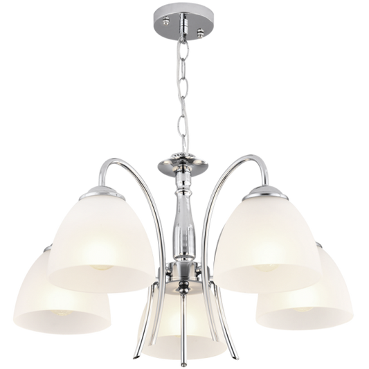 Bright Star CH079/5 CHROME POLISHED CHR FROSTED GLASS 5X60W ES