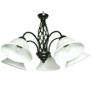 Bright Star Lighting CH1032/5 BLACK Metal Chandelier with Alabaster Glass