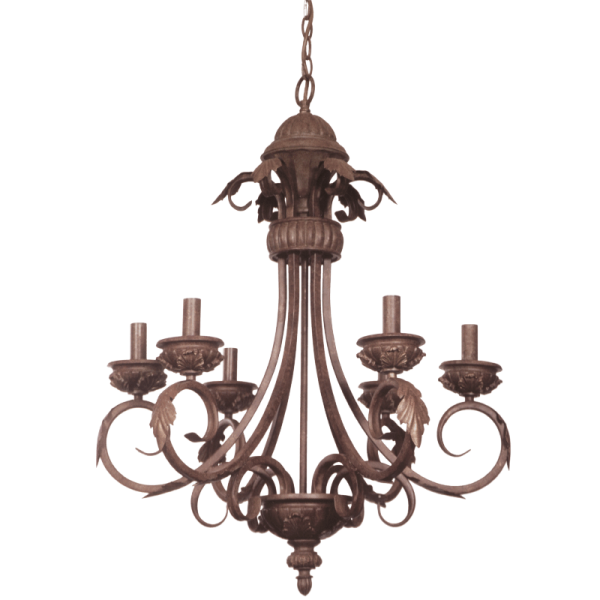 Bright Star Lighting CH1334/6 ANT/BR Metal and Resin Chandelier