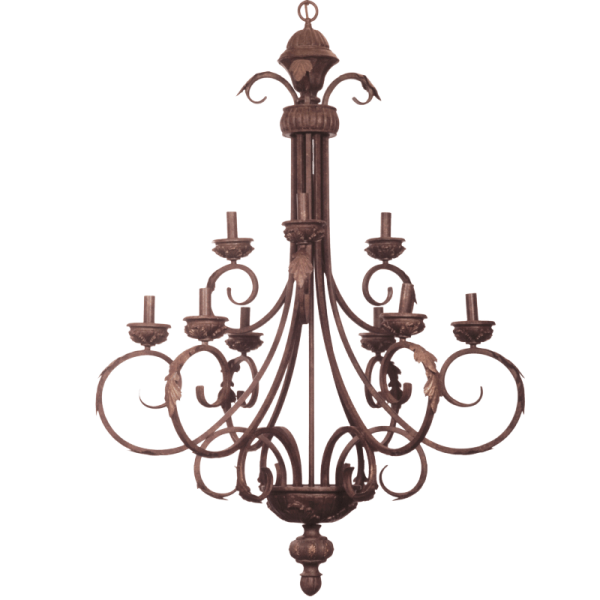 Bright Star Lighting CH1334/9 ANT/BR 2 Tier Metal and Resin Chandelier