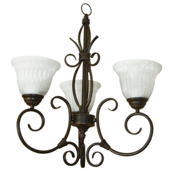 Bright Star Lighting CH1470/3 OLD GD Metal Chandelier with Alabaster Glass