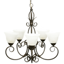 Bright Star Lighting CH1470/5 OLD GD Metal Chandelier with Alabaster Glass