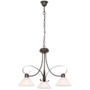 Bright Star Lighting CH164/3 BK/BROWN Metal Chandelier with Alabaster Glass