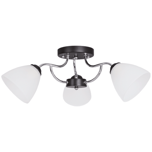 Bright Star CH178/3 CHROME POLISHED CHR BLACK METAL FROSTED GLASS 3X60W ES