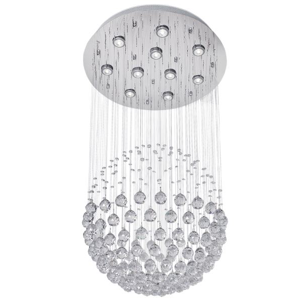 Bright Star Lighting CH235/10 CRYSTAL Stainless Steel Chandelier with Crystals