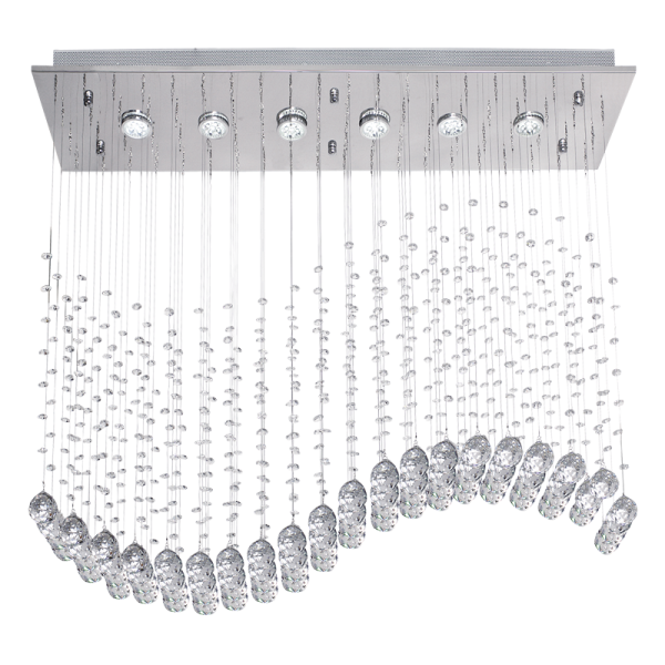 Bright Star Lighting CH236/6 CRYSTAL Stainless Steel Chandelier with Crystals