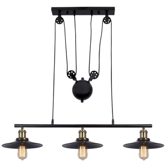 Bright Star CH238/3 MATT BLACK MATT BLACK METEL WITH PULLY 3X60W ES