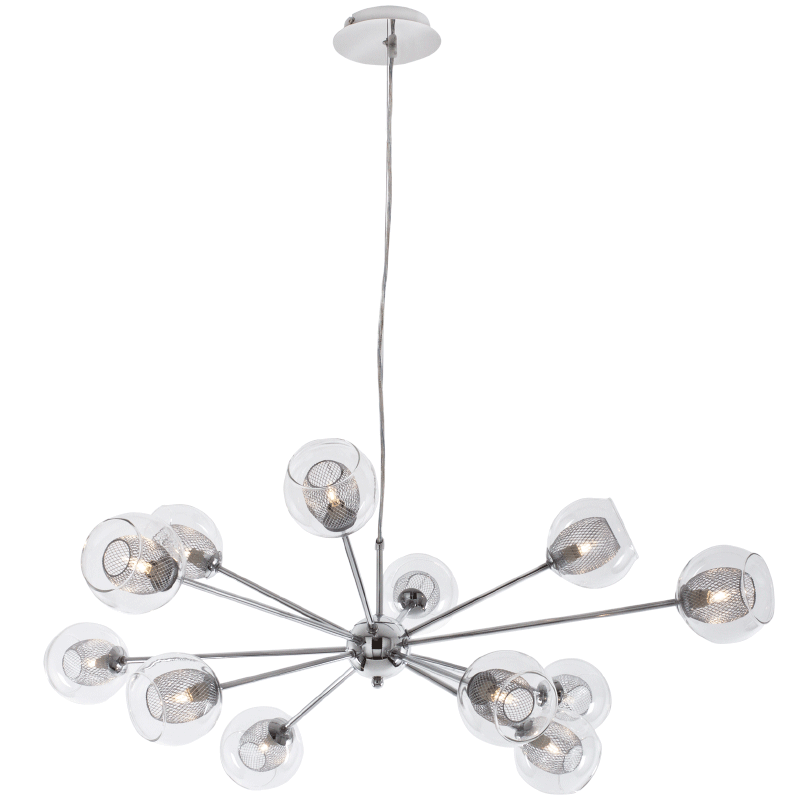 Bright Star Lighting CH240/12 CHROME Polished Chrome Chandelier with Clear Glass