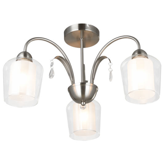 Bright Star CH250/3 SATIN SATIN CHR CLEAR OUTER+ FROSTED INNER 3X40W SES