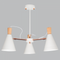 Bright Star Lighting CH253/3 WHITE Metal Red Copper and Wood Chandelier