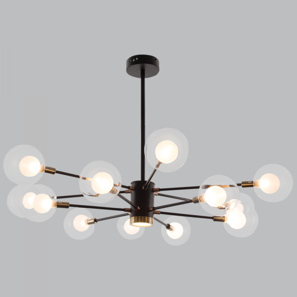 Bright Star CH254/12 BK/GOLD BLK/GD METAL CLEAR OUTER+WHITE INNER GLS 12X40W G9