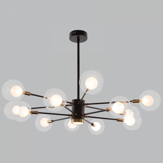 Bright Star CH254/12 BK/GOLD BLK/GD METAL CLEAR OUTER+WHITE INNER GLS 12X40W G9