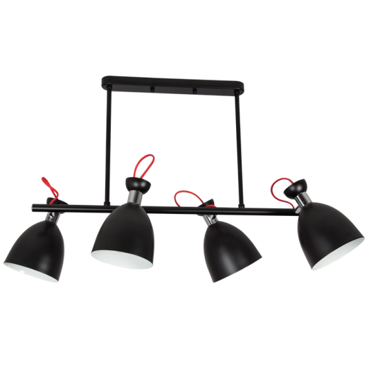 Bright Star CH259/4 BLACK BLACK IRON AND POLISHED CHR RED CORD 4X60W ES