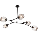 Bright Star Lighting CH264/5 BLACK Metal Chandelier with Smoke Glass