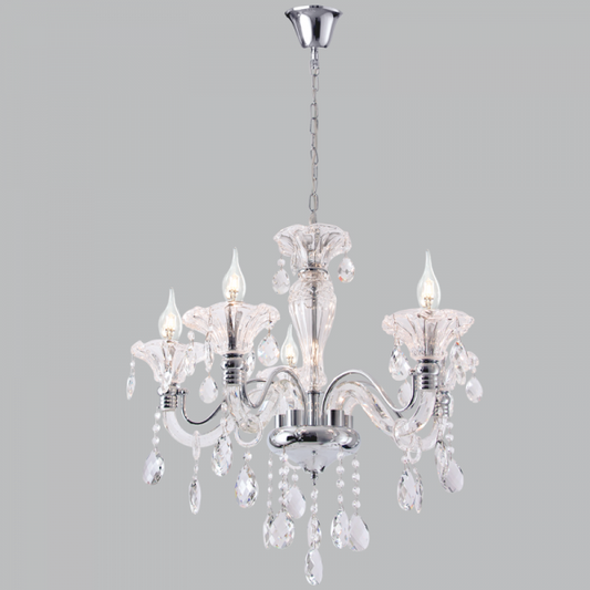 Bright Star CH266/5 CHROME POLISHED CHR WITH CRYSTALS 5X40W E14