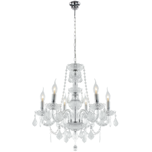 Bright Star Lighting CH3052/6 CRYSTAL Acrylic Crystal Chandelier