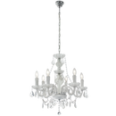 Bright Star Lighting CH3056/6 WHITE Acrylic Crystal Chandelier With Frosted Glass