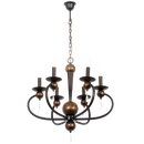 Bright Star Lighting CH3063/6 BK/GOLD Metal Chandelier
