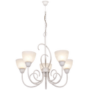 Bright Star Lighting CH3068/5 FRENCH WHIT Metal Chandelier with Alabaster Glass