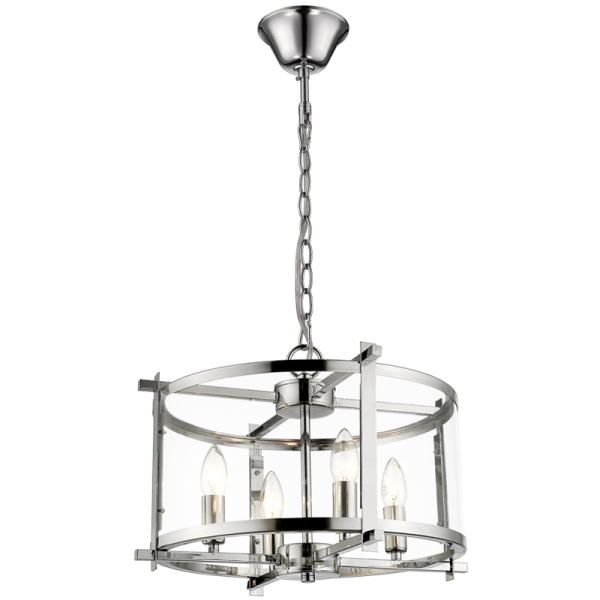 Bright Star CH340/4 CHROME POLISHED CHR CHANDELIER CLAR GLS 4X60W SES