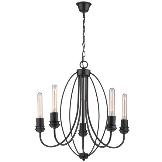 Bright Star CH342/5 BLACK BLACK METAL CHANDELIER 5X60W ES