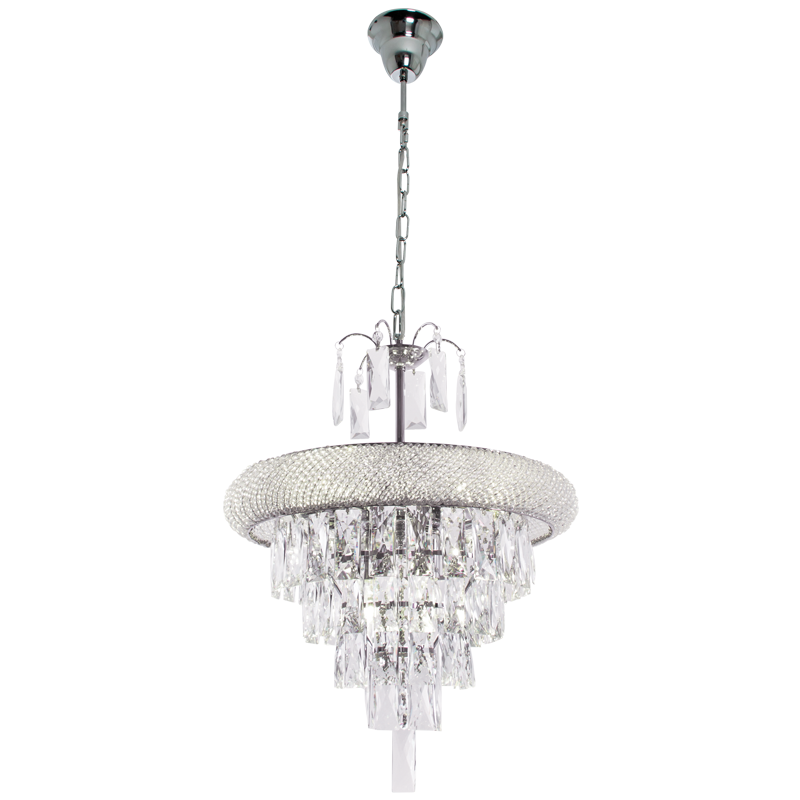 Bright Star CH344 CHROME POLISHED CHR CHANDELIER WITH CRYSTAL 8X40W SES