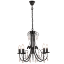 Bright Star Lighting CH360/5 BK Metal Chandelier with Clear Acrylic Crystals