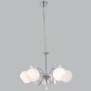 Bright Star Lighting CH383/5 CHROME Polished Chrome Chandelier with Opal Glass and Acrylic Crystals