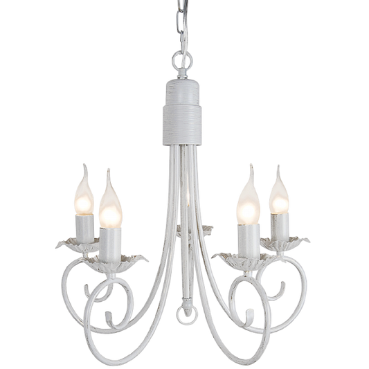 Bright Star CH3901/5 FOSSIL FOSSIL WHITE METAL CHANDELIER 5X60W SES