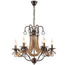 Bright Star Lighting CH475/6 BROWN Metal Chandelier with Rope