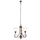 Bright Star Lighting CH481/3 BK/GD Metal Chandelier with Alabaster Glass