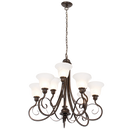 Bright Star Lighting CH481/9 BK/GOLD Metal Chandelier with Alabaster Glass