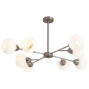 Bright Star Lighting CH510/8 CHROME Satin Chrome Chandelier with White Glass