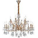 Bright Star Lighting CH511/15 CRYSTAL Iron, Clear Glass and Crystal Chandelier