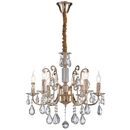 Bright Star Lighting CH511/6 CRYSTAL Iron, Clear Glass and Crystal Chandelier