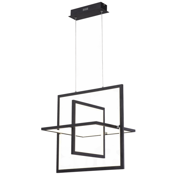 Bright Star Lighting CH519 BLACK Sand Black Aluminium and Acrylic LED Fitting with Moveable Arms